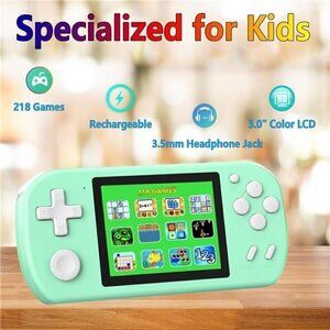 Kids Handheld 218 Games Console System Retro Video Portable Gaming Player BLUE